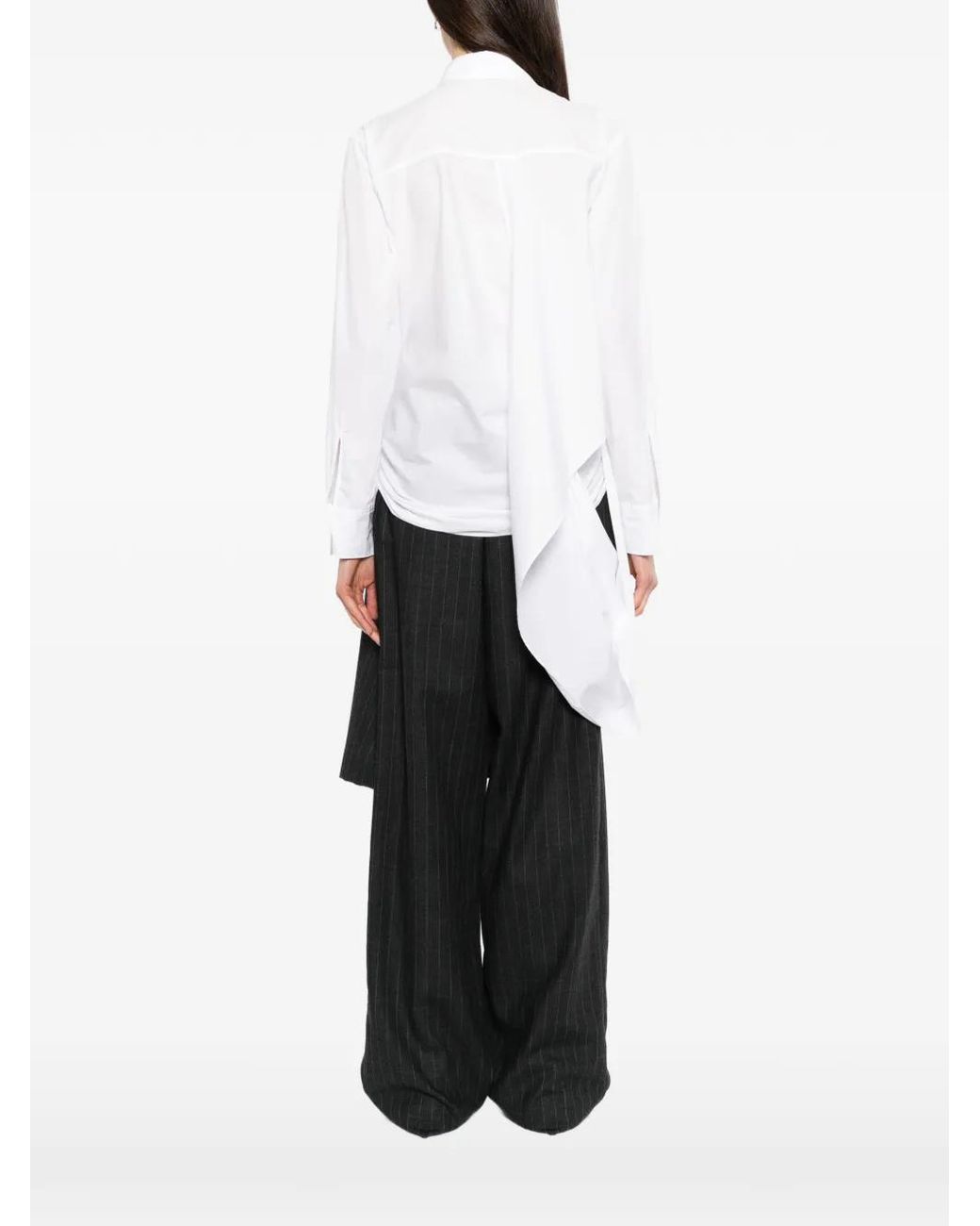 Yohji Yamamoto White Asymmetric Knotted Shirt