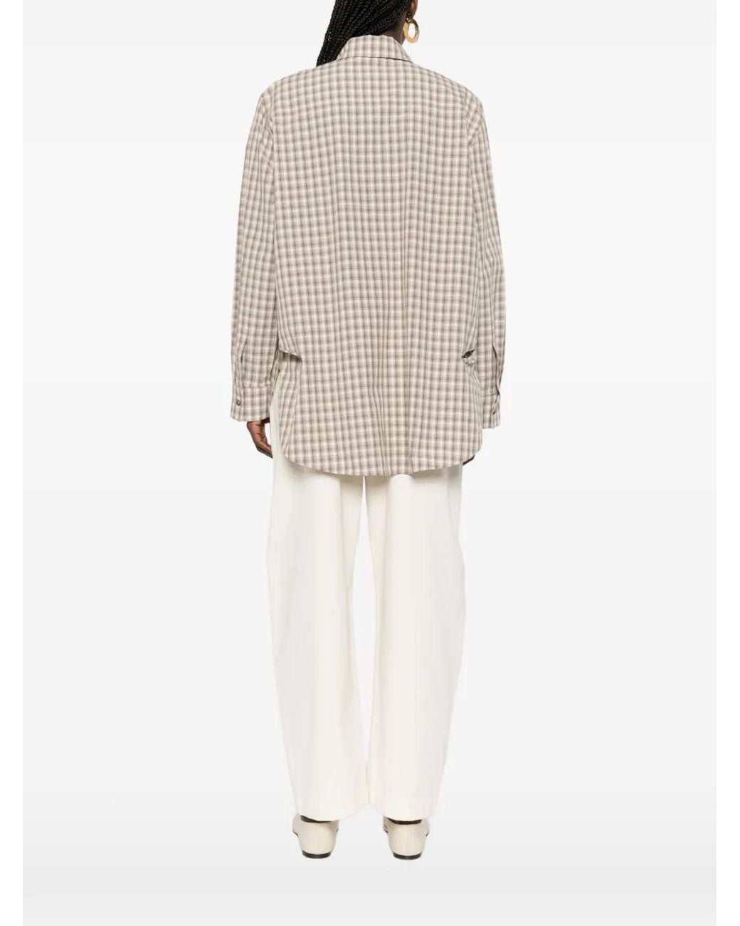 Nanushka White Plaid-Detail Shirt