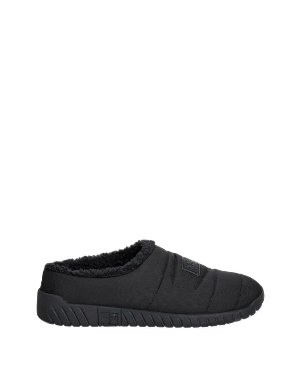 Napapijri Black Quilted Logo-Patch Slippers