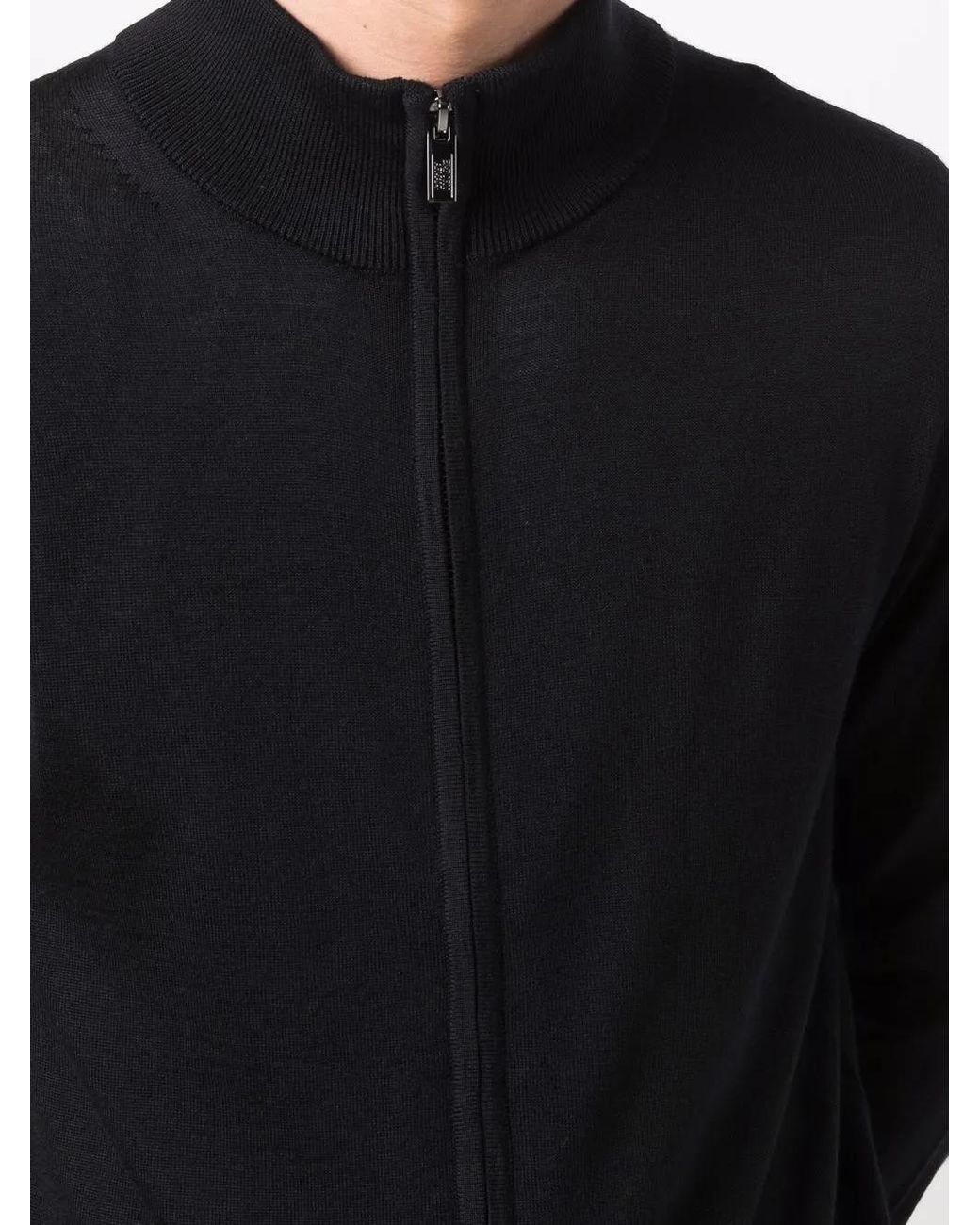 Emporio Armani Blue Wool Cardigan for men
