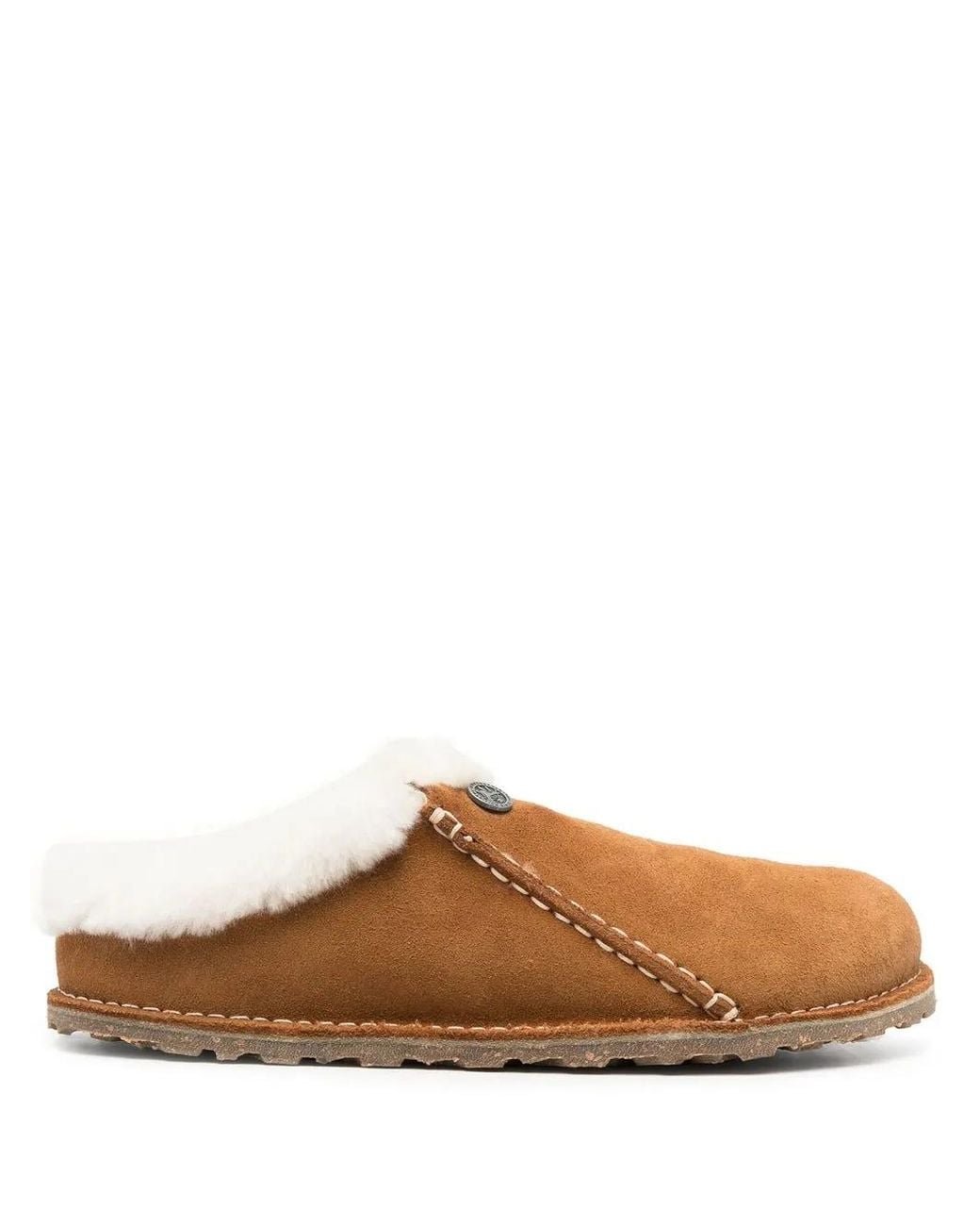 Birkenstock Brown Zermatt Suede Leather Slippers