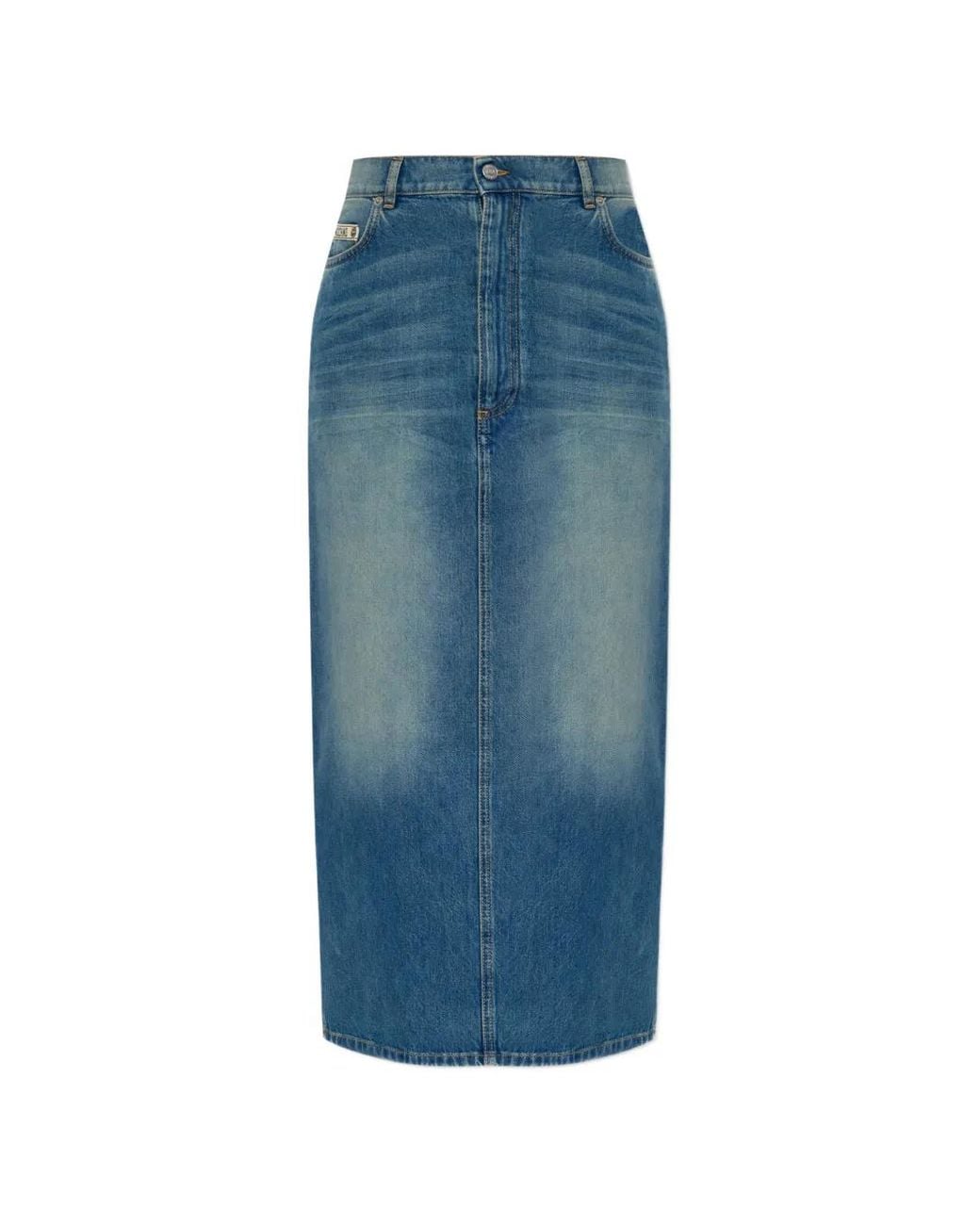 Moschino Blue Logo-Label Midi Skirt