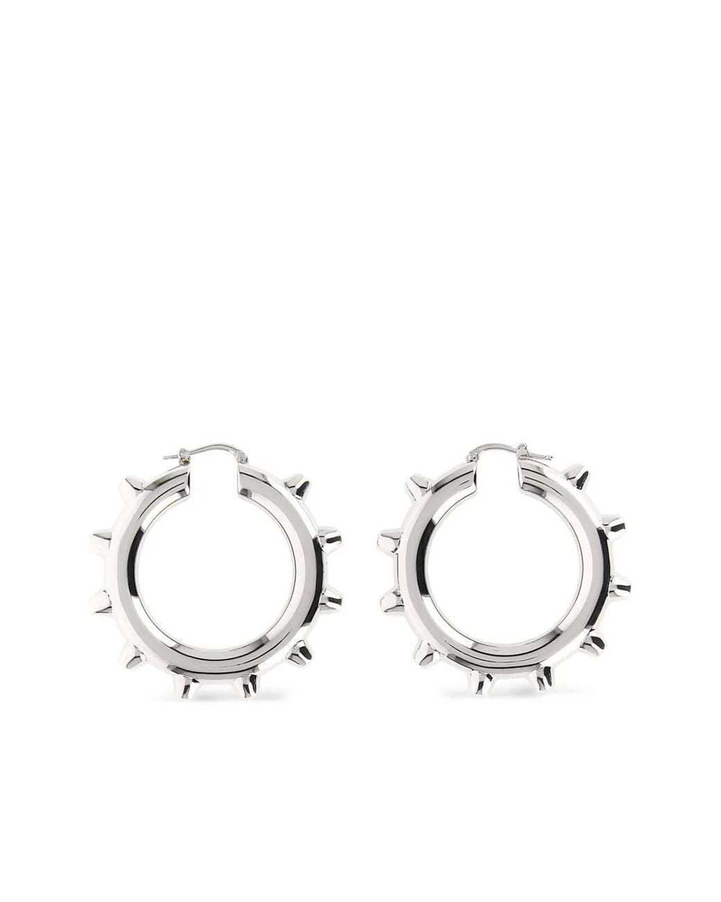 Jil Sander Metallic Spike-Embellished Hoop Earrings