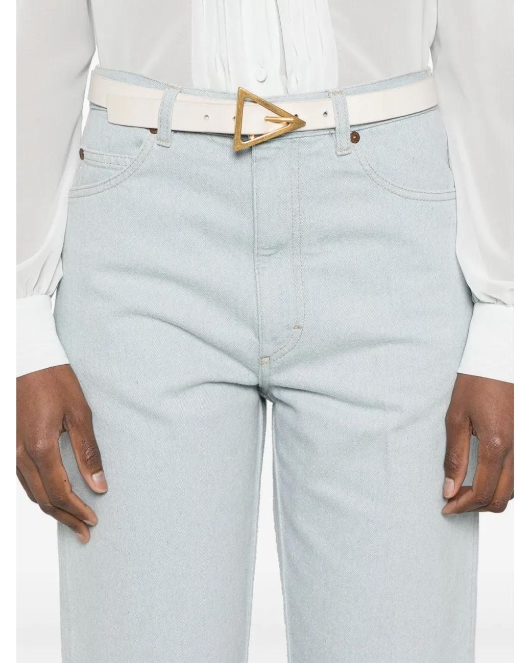 Victoria Beckham Blue Logo-Patch Jeans