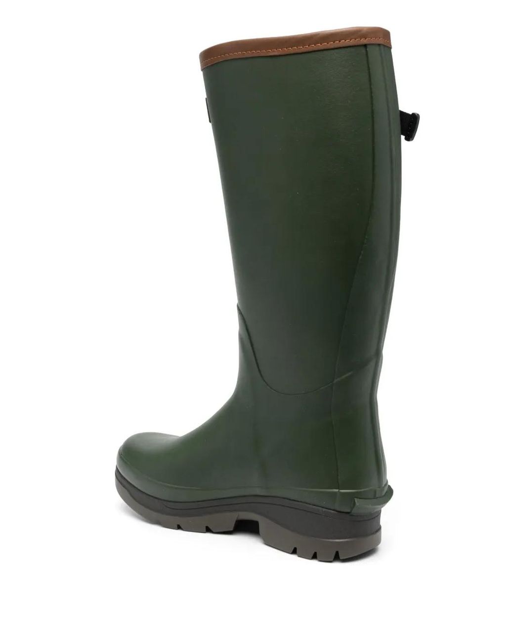 Barbour Green Logo-Patch Knee-Length Boots