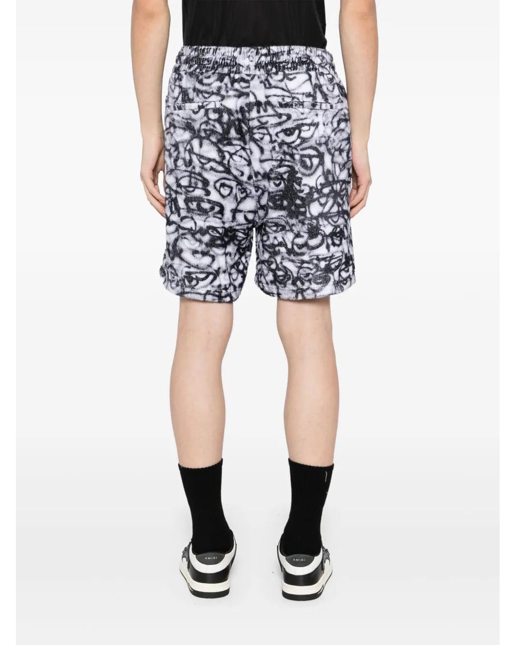 Haculla Blue Graphic-Print Shorts for men