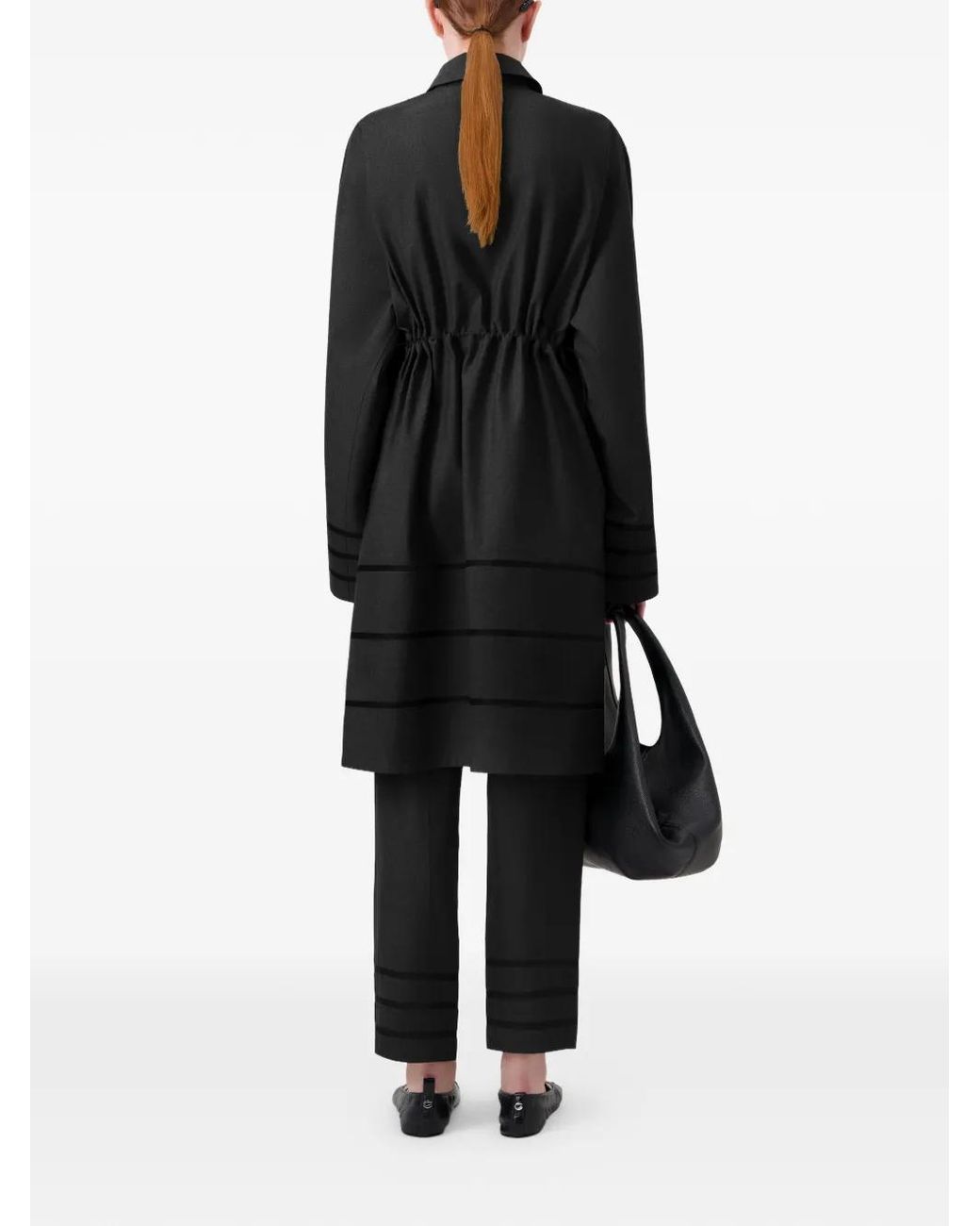 Coperni Black Tonal Stripes Tailored Coat