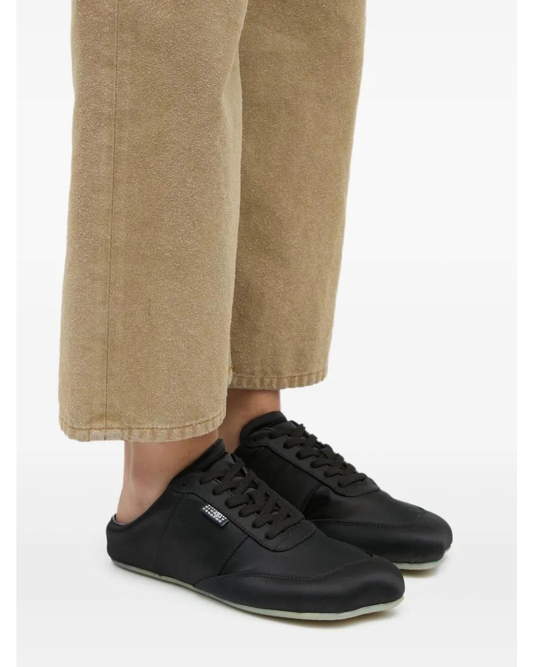 MM6 by Maison Margiela Black Satin Factory Sneakers