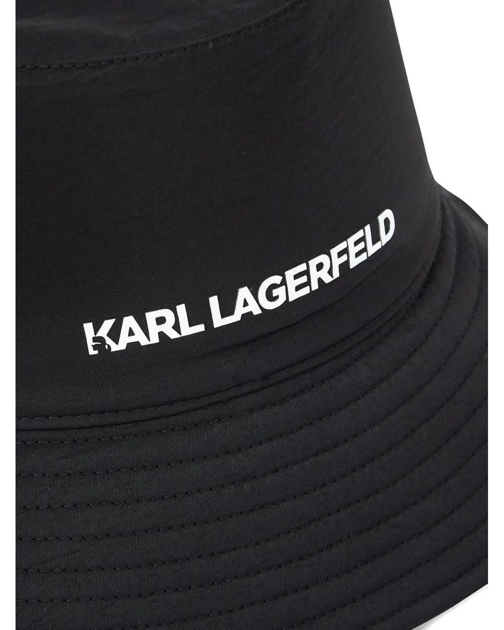 Karl Lagerfeld Black Ikon-Charm Bucket Hat