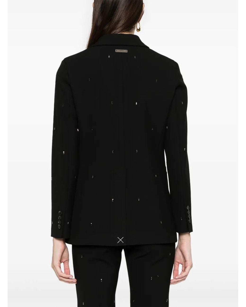 Peserico Black Crystal-Embellished Single-Breasted Blazer