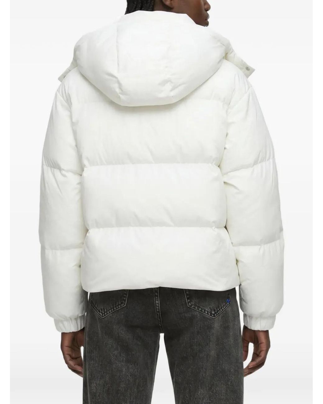 Karl Lagerfeld White Logo Puffer Jacket