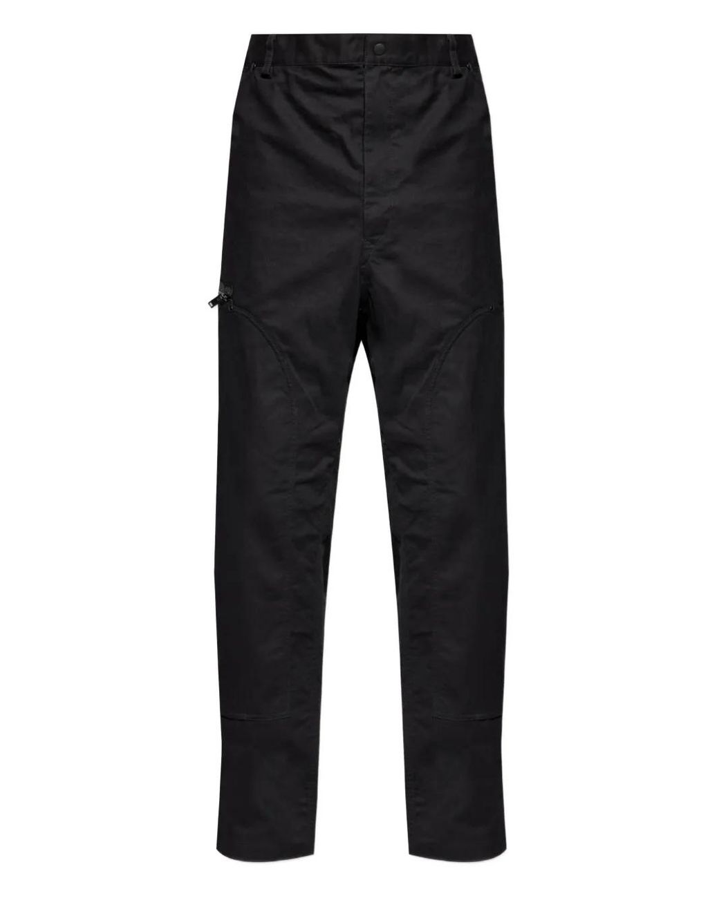 Y-3 Black Buckle-Fastening Panelled Trousers for men