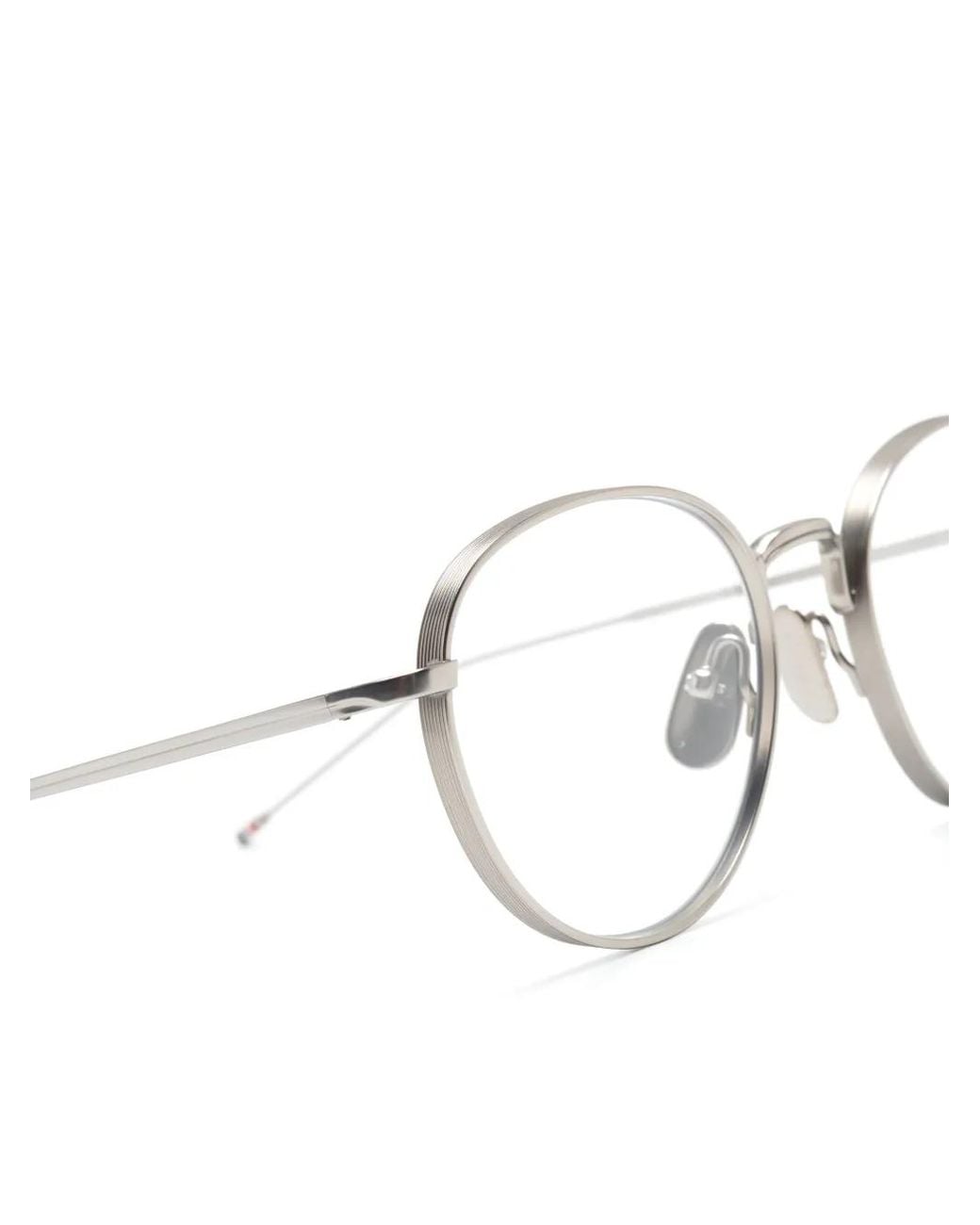 Thom Browne White Round-Frame Glasses