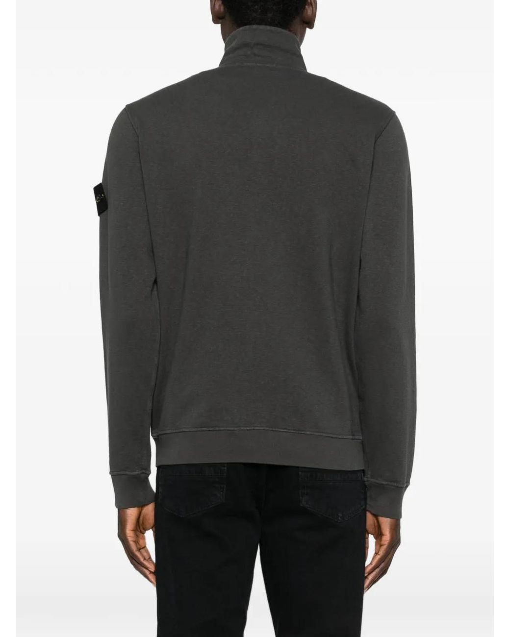 Stone Island Black 6100033 Malfilé Fleece 'Old' Effect Track Jacket for men