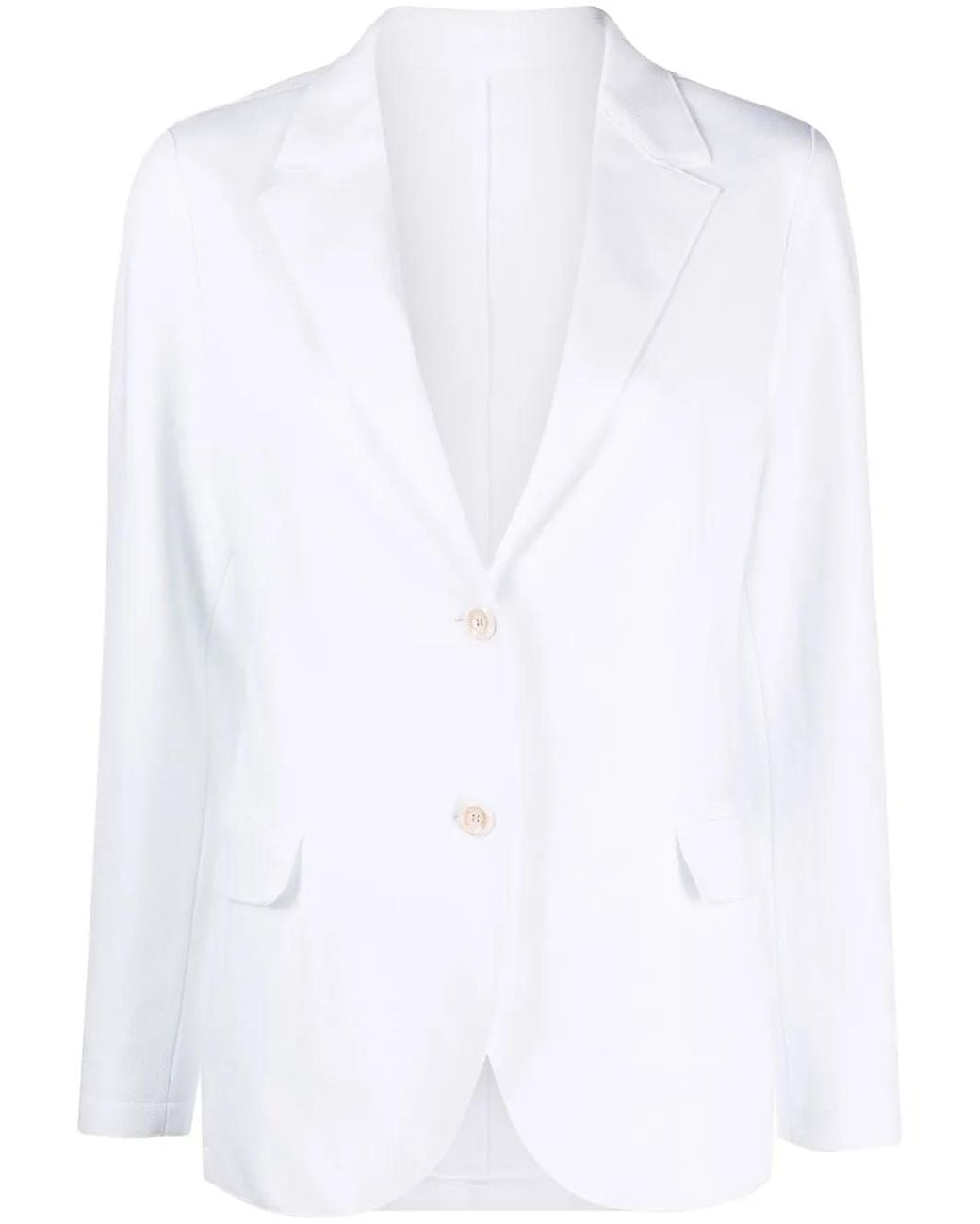 Eleventy White Single Breasted Blazer