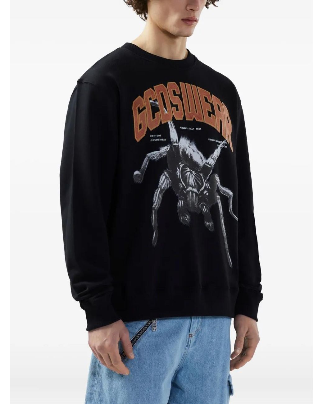 Gcds Blue Spider Sweatshirt for men