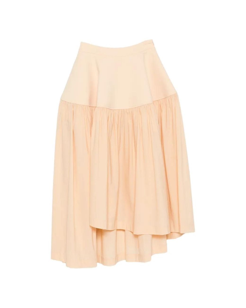 Issey Miyake White Mute Gathered Asymmetric Skirt