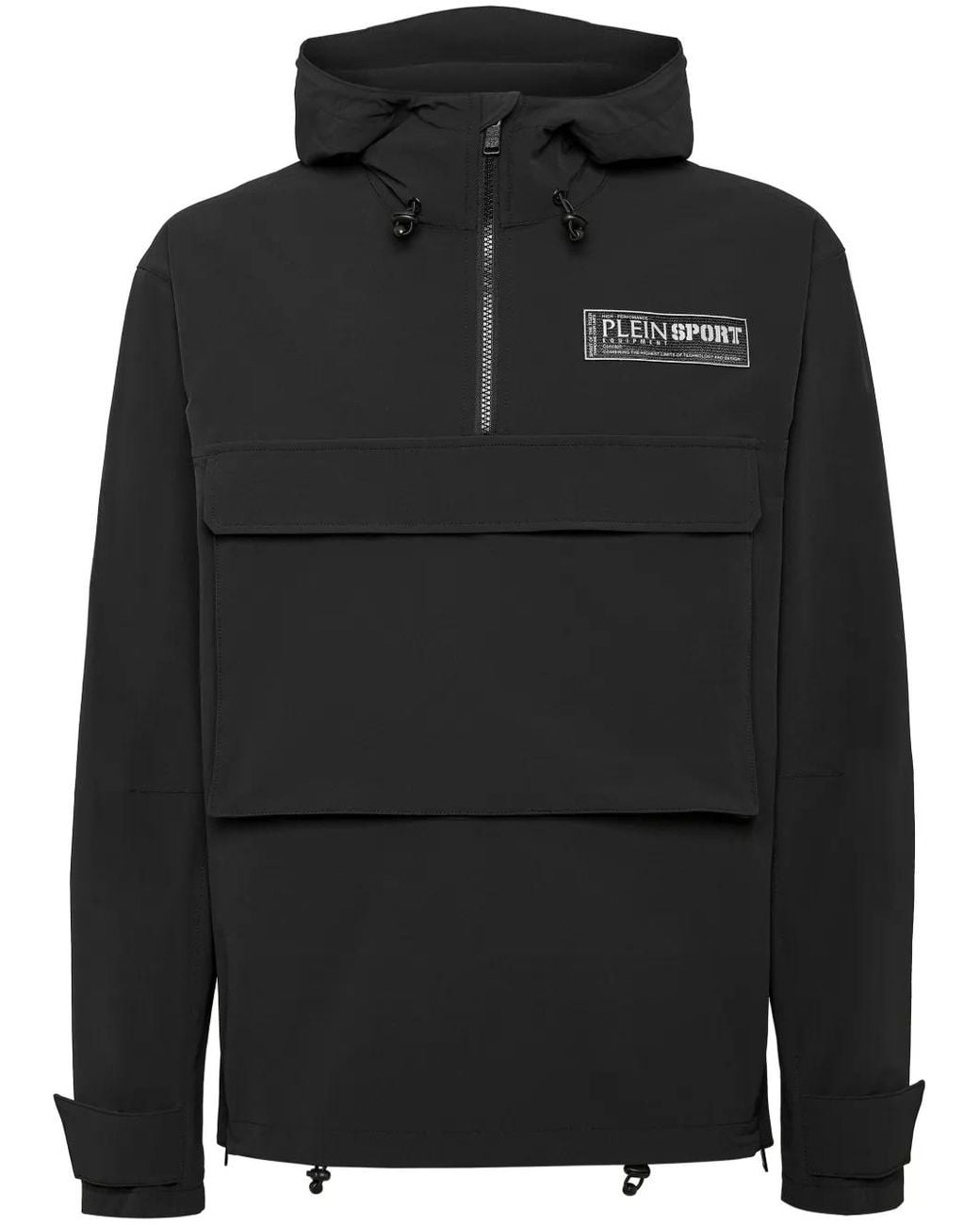 Philipp Plein Black K-Way Hoodie for men