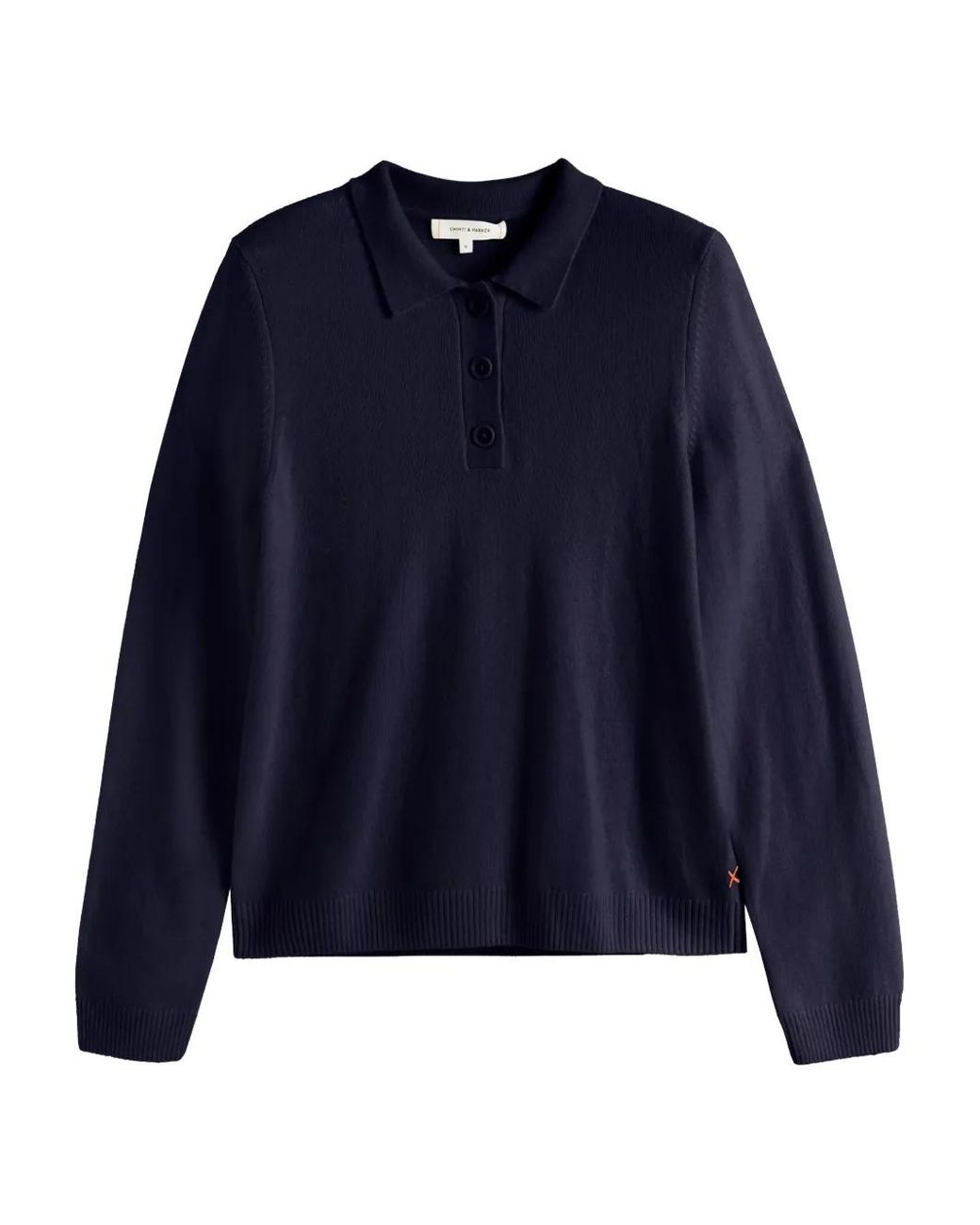 Chinti & Parker Blue Long-Sleeved Polo Knitwear