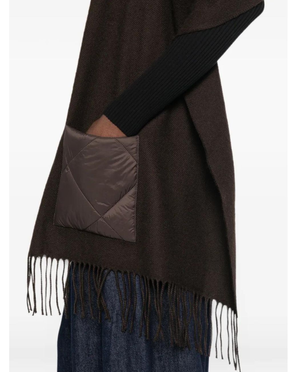 Maje Black Hooded Wool Scarf