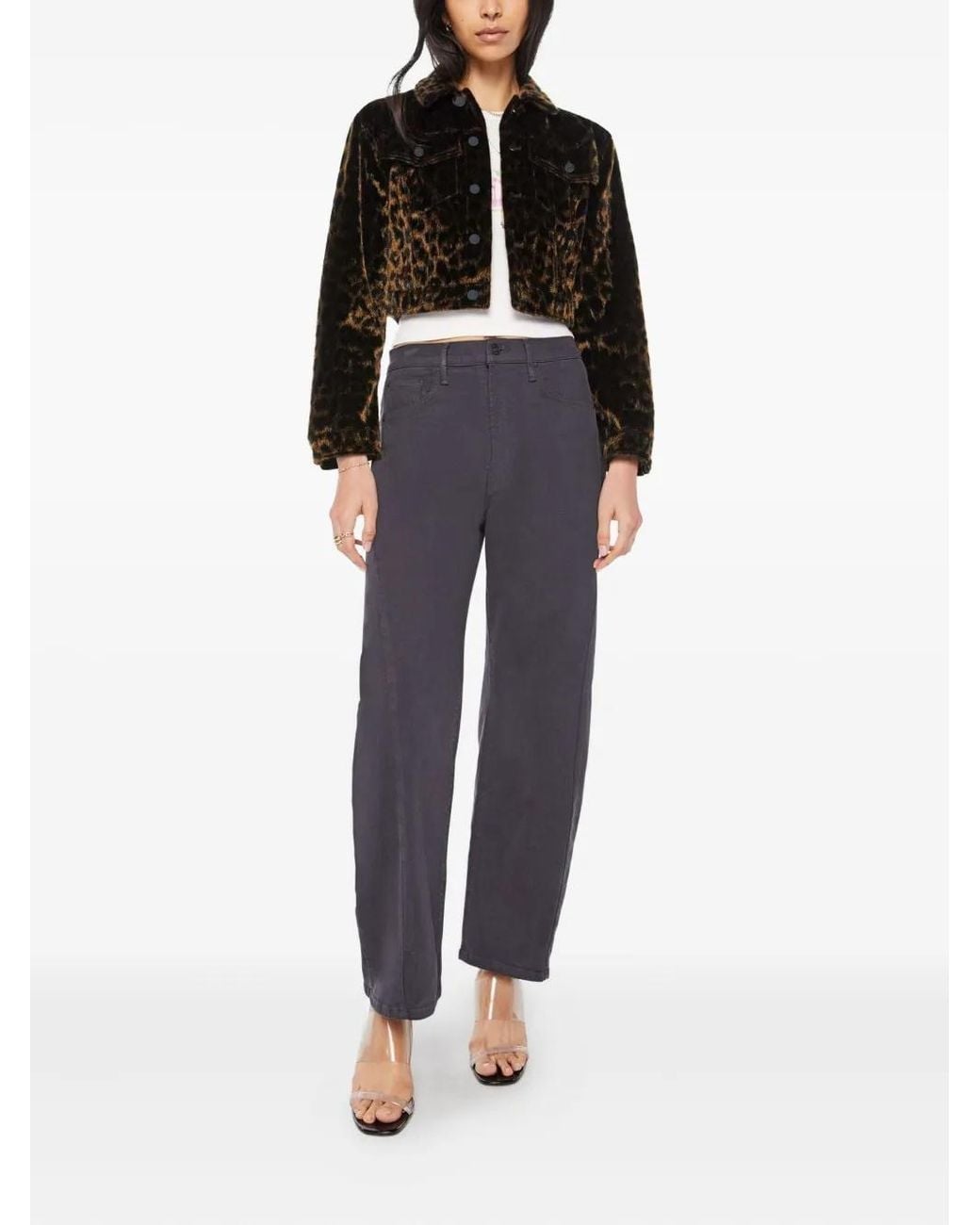 Mother Black The Short Stack Leopard Jacket