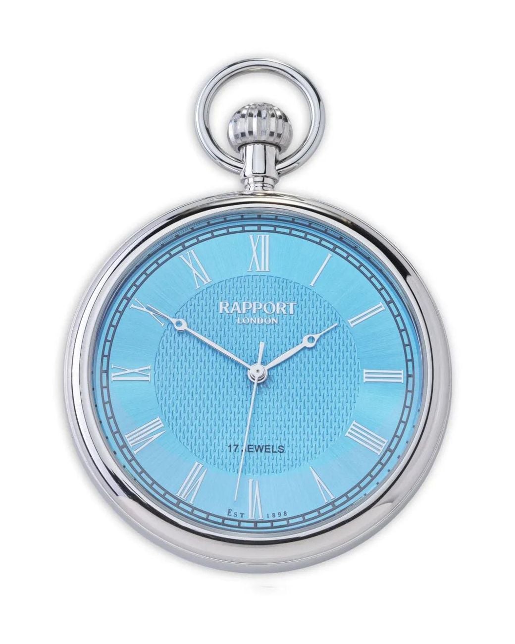 Rapport Blue Mechanical Open-Face Pocket Watch for men