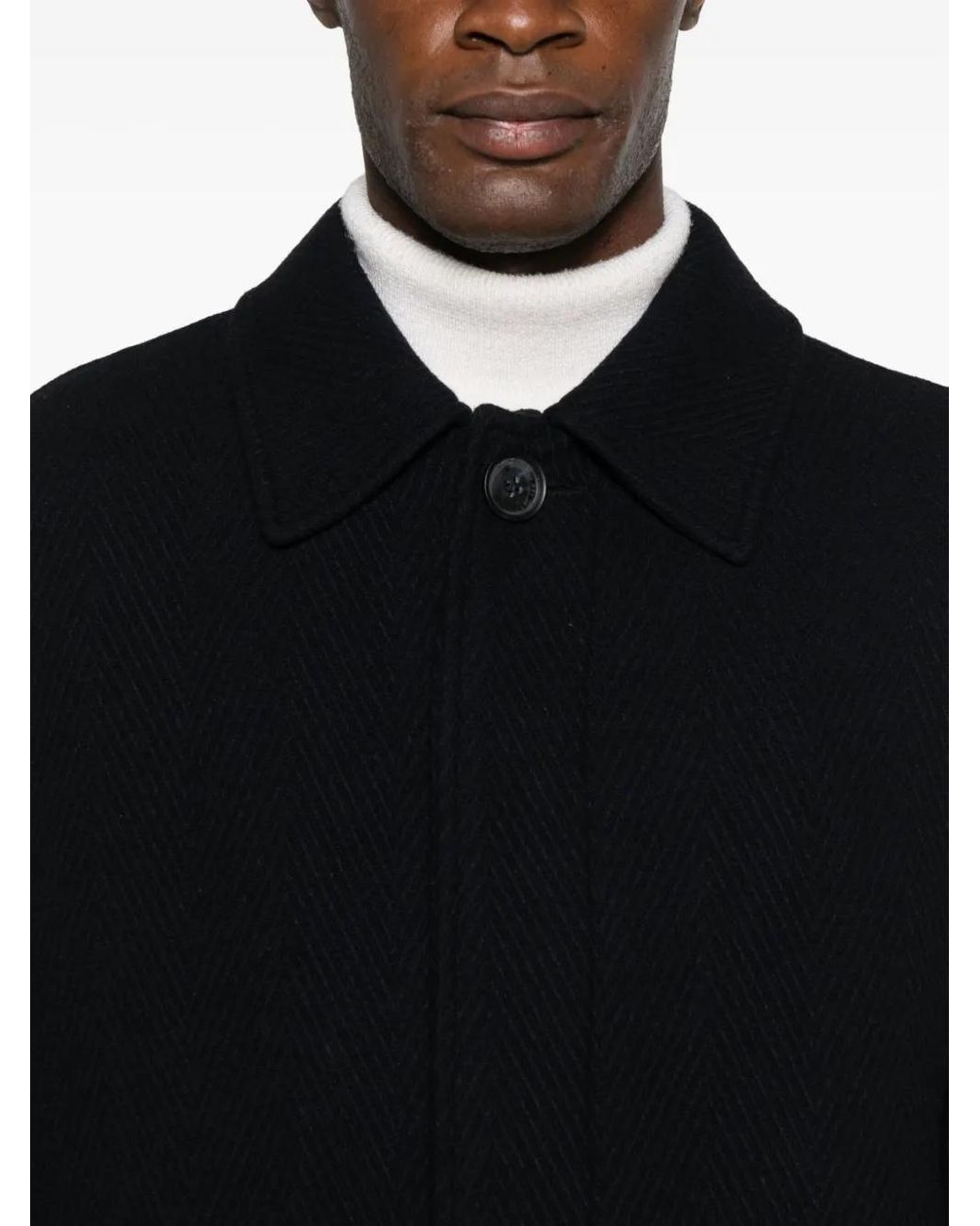 Manuel Ritz Black Single-Breasted Coat for men