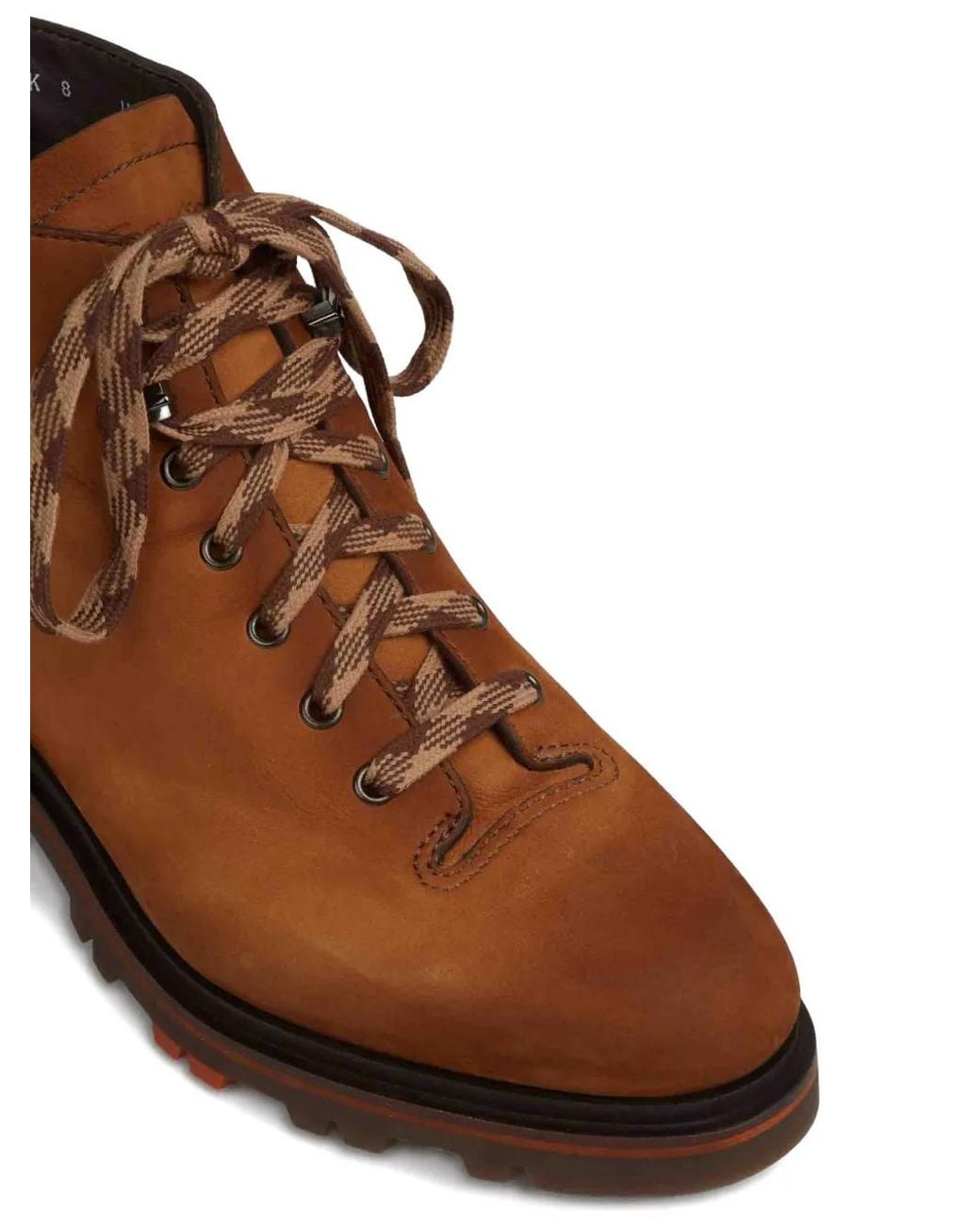Santoni Brown Lace-Up Round-Toe Boots for men