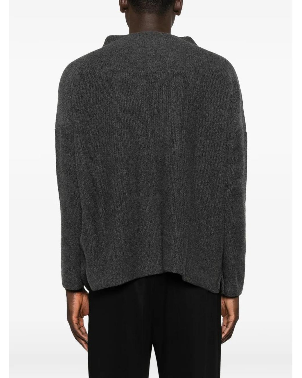Daniela Gregis Black Dropped-Shoulder Sweater for men