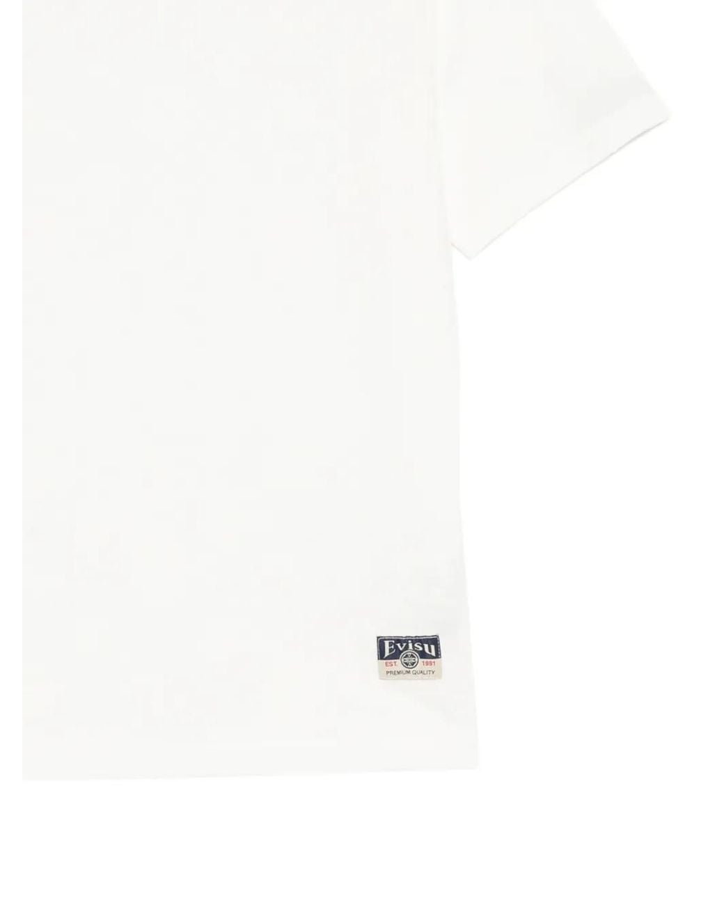 Evisu White Logo-Patch T-Shirt for men