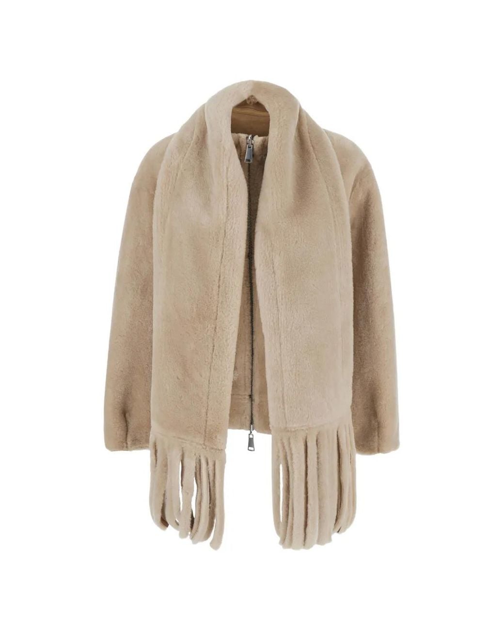 Urbancode Natural Fringe-Detail Reversible Coat