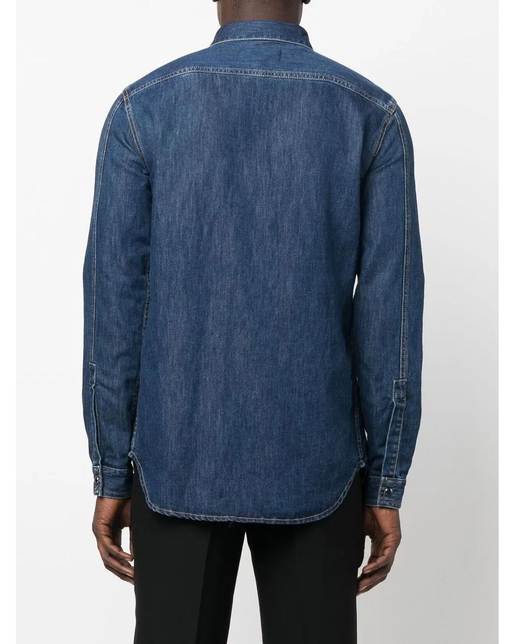 Valentino Garavani Blue Long-Sleeve Denim Shirt for men