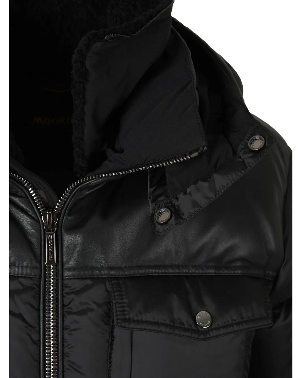 Moorer Black Quilted-Hooded Padded Jacket for men