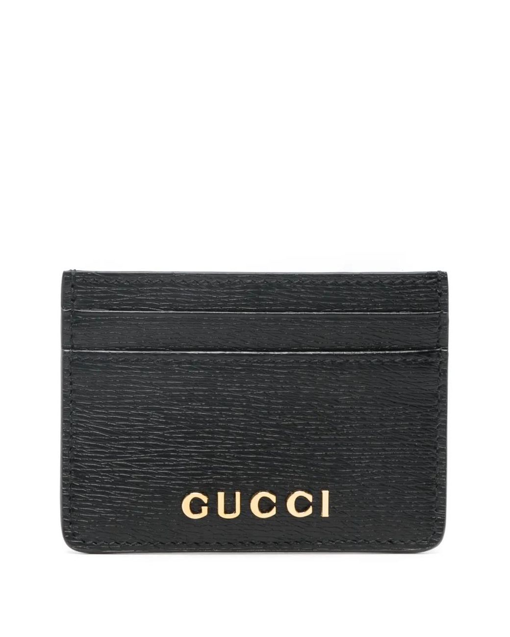 Gucci Black Script Leather Card Case