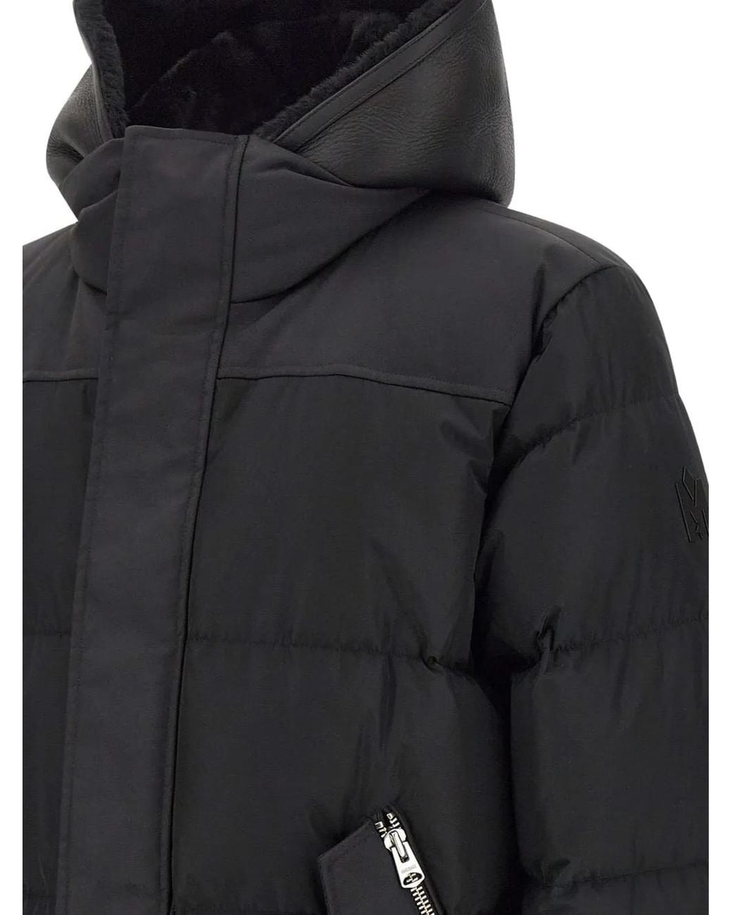 Mackage Black Riley Hooded Down Jacket for men
