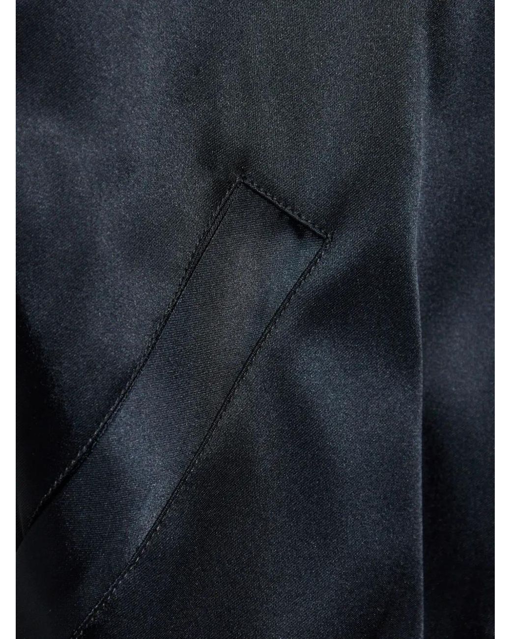 Balenciaga Blue Satin Zip-Up Bomber Jacket