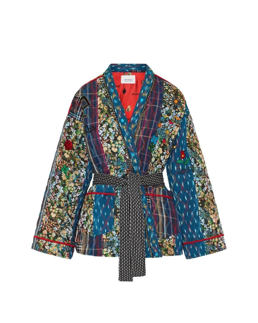 MONOKI Blue El Paso Daisy Patchwork Kimono