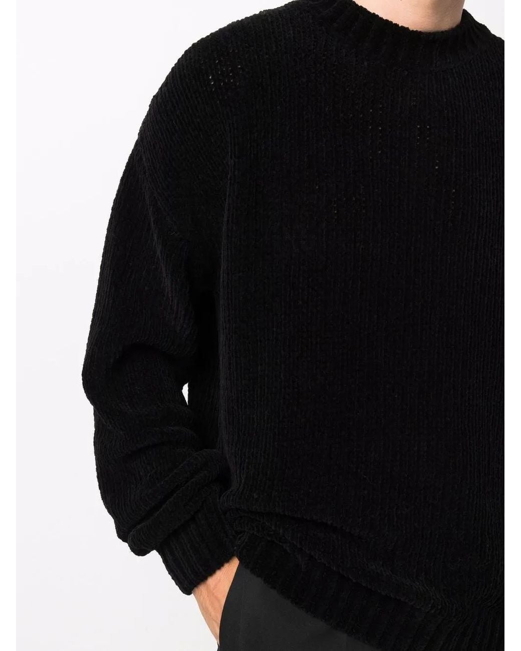 Bonsai Black Crewneck Pullover Jumper for men