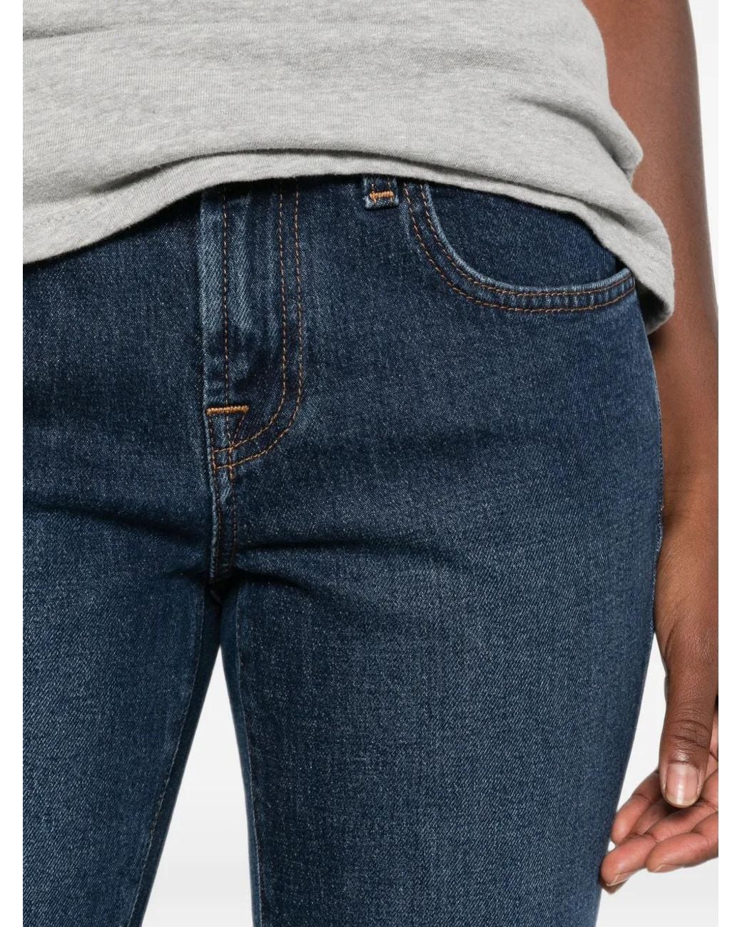 Seven7 Blue Logo-Patch Straight-Leg Jeans