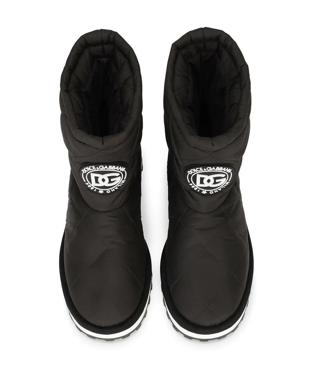 Dolce & Gabbana Black Quilted Snow Boots