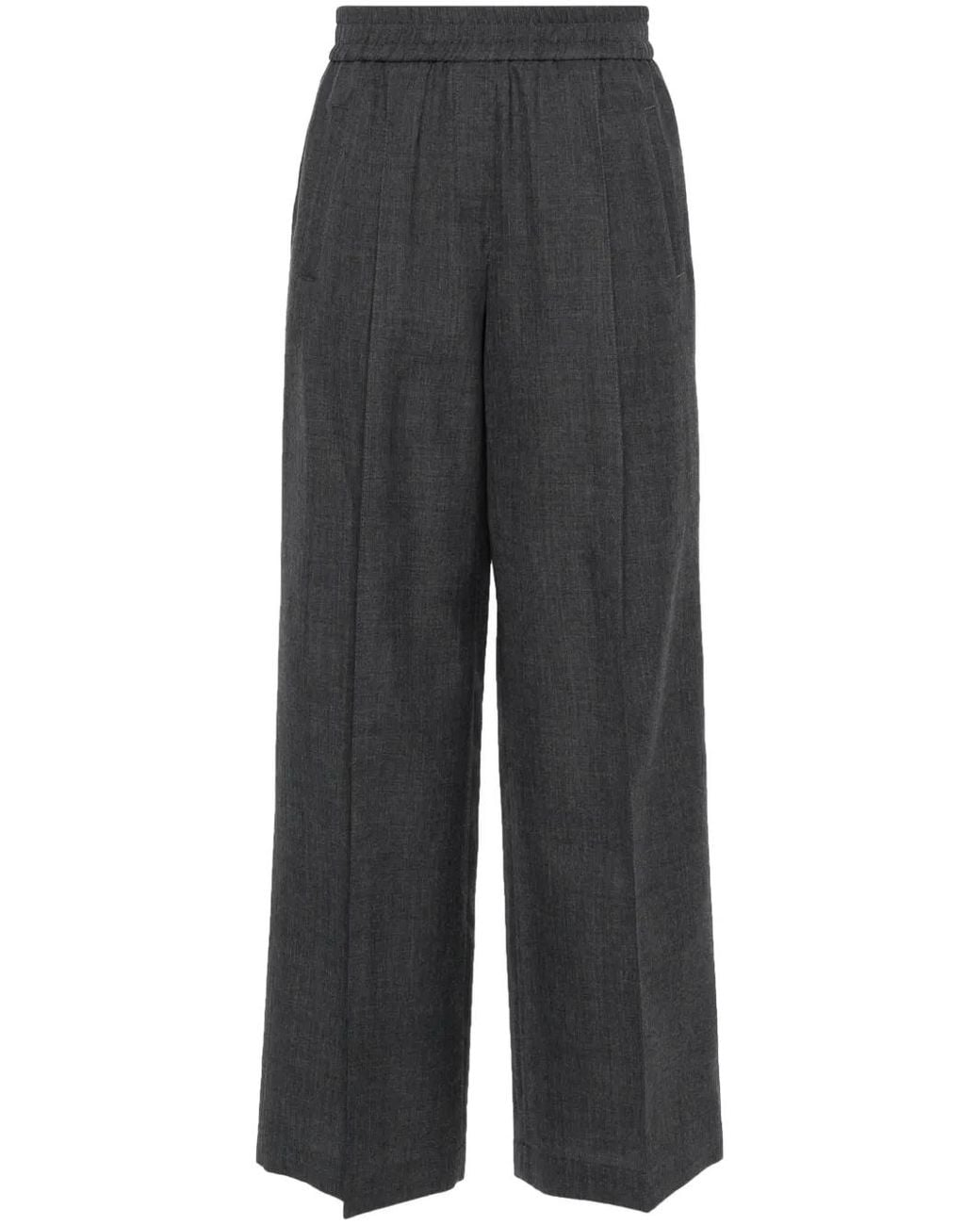 Brunello Cucinelli Gray Wide Leg Pants