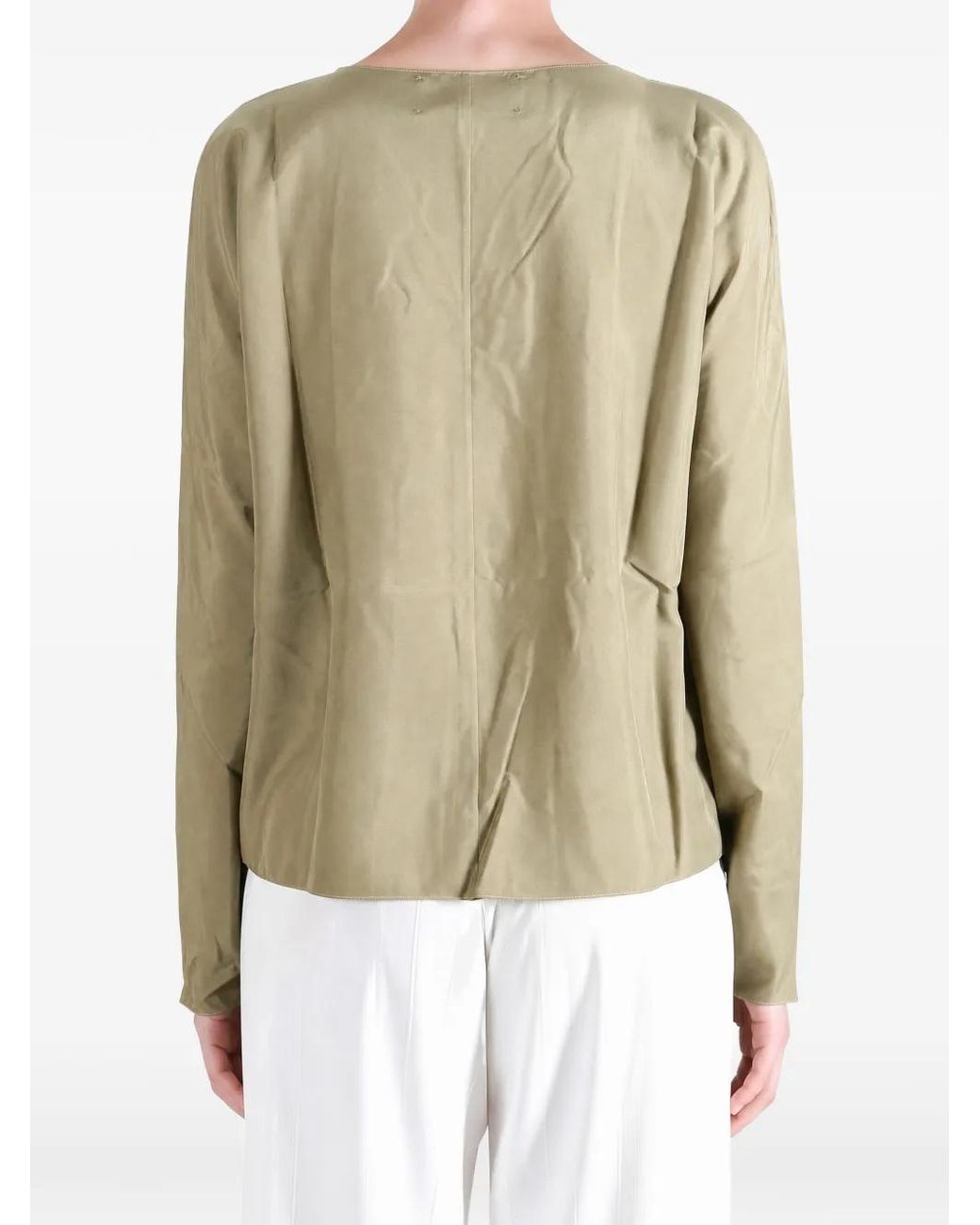 Cortana Metallic Blouse Causa À Col Lavallière