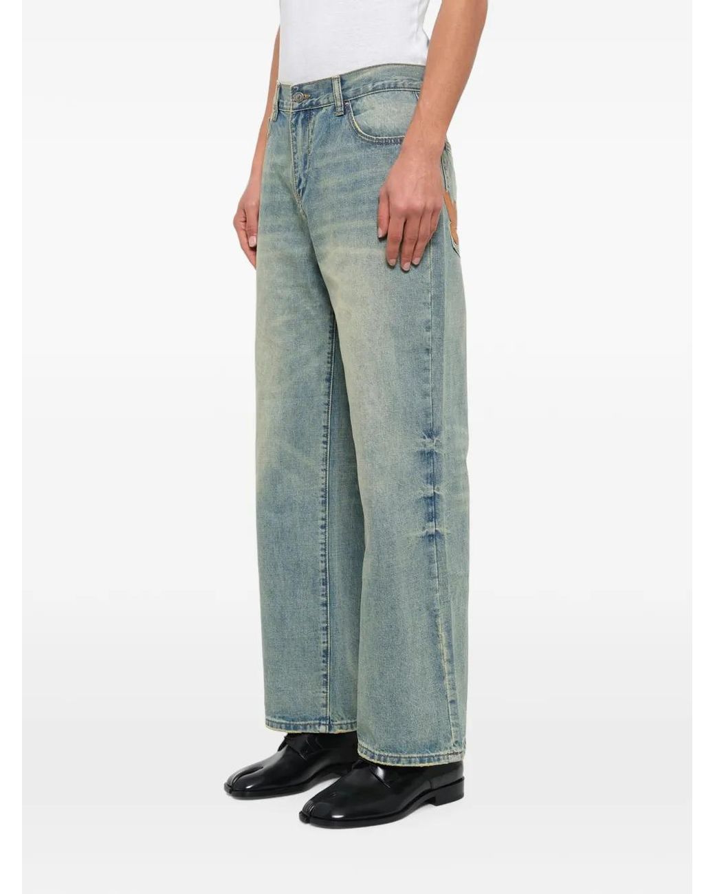 Kidsuper Blue Jean Droit À Colombe Brodée for men