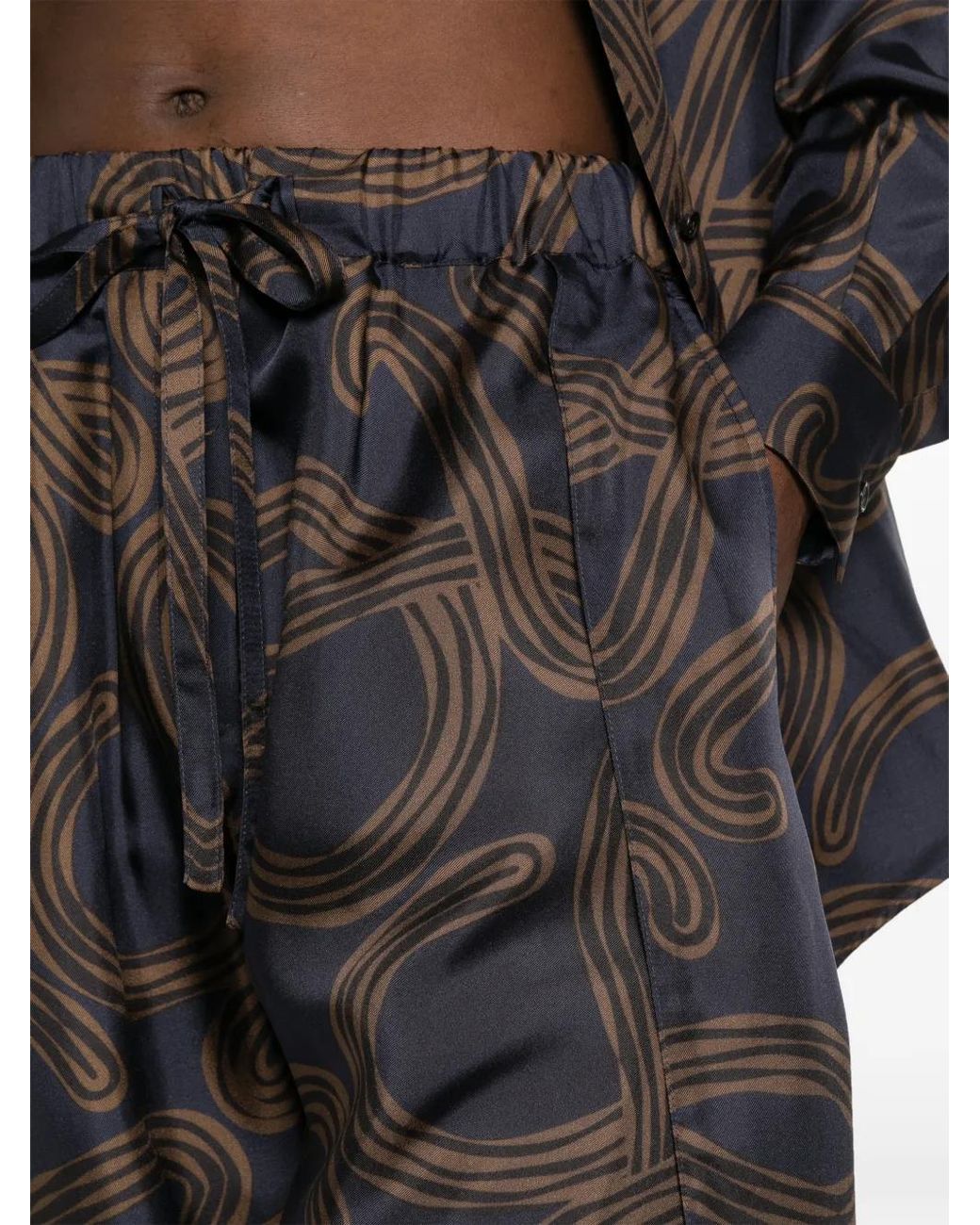 Loewe Gray Paula's Ibiza Printed Silk Trousers