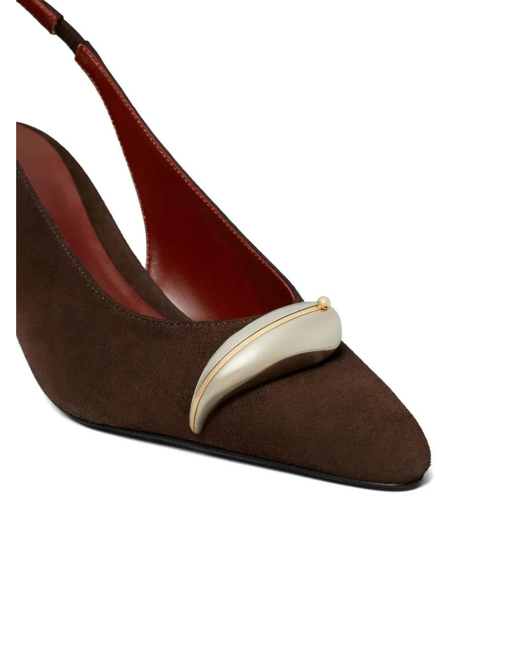 Tory Burch Brown Pierced Xl Slingback Pumps