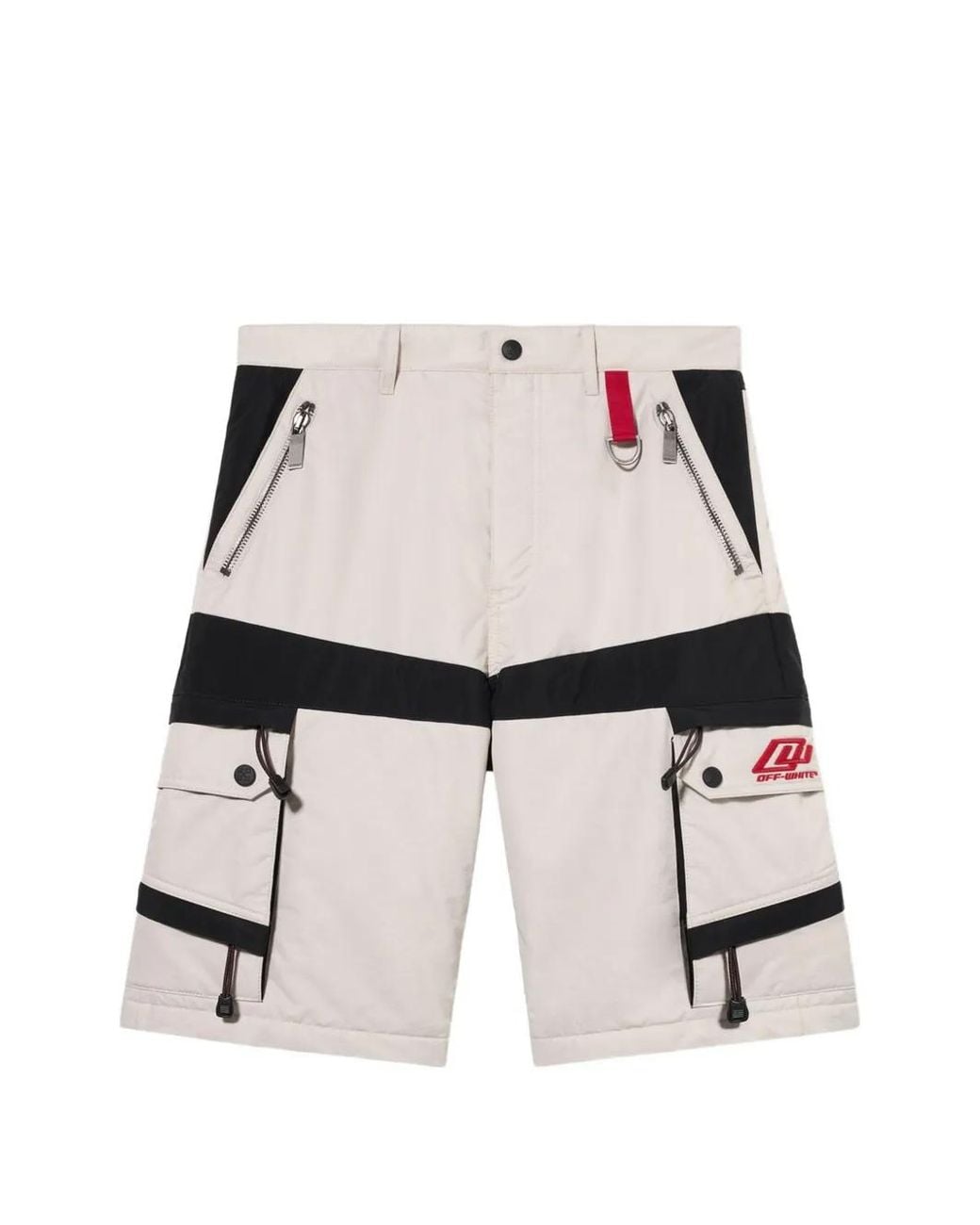 Off-White c/o Virgil Abloh White Zip-Pockets Panelled Cargo Shorts for men