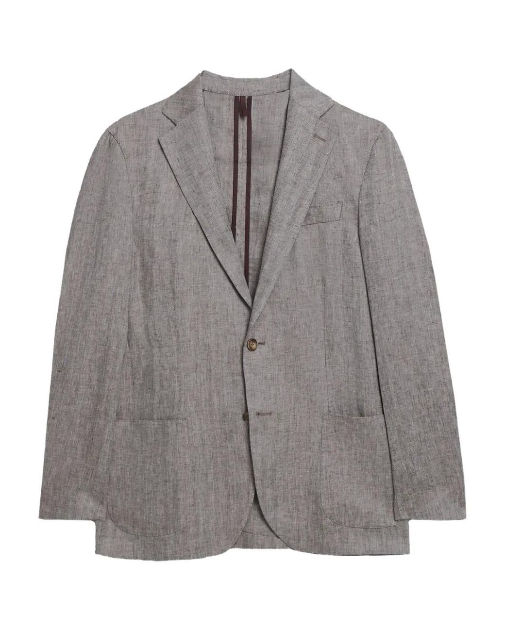 Brooks Brothers Gray Herringbone Linen Blazer for men