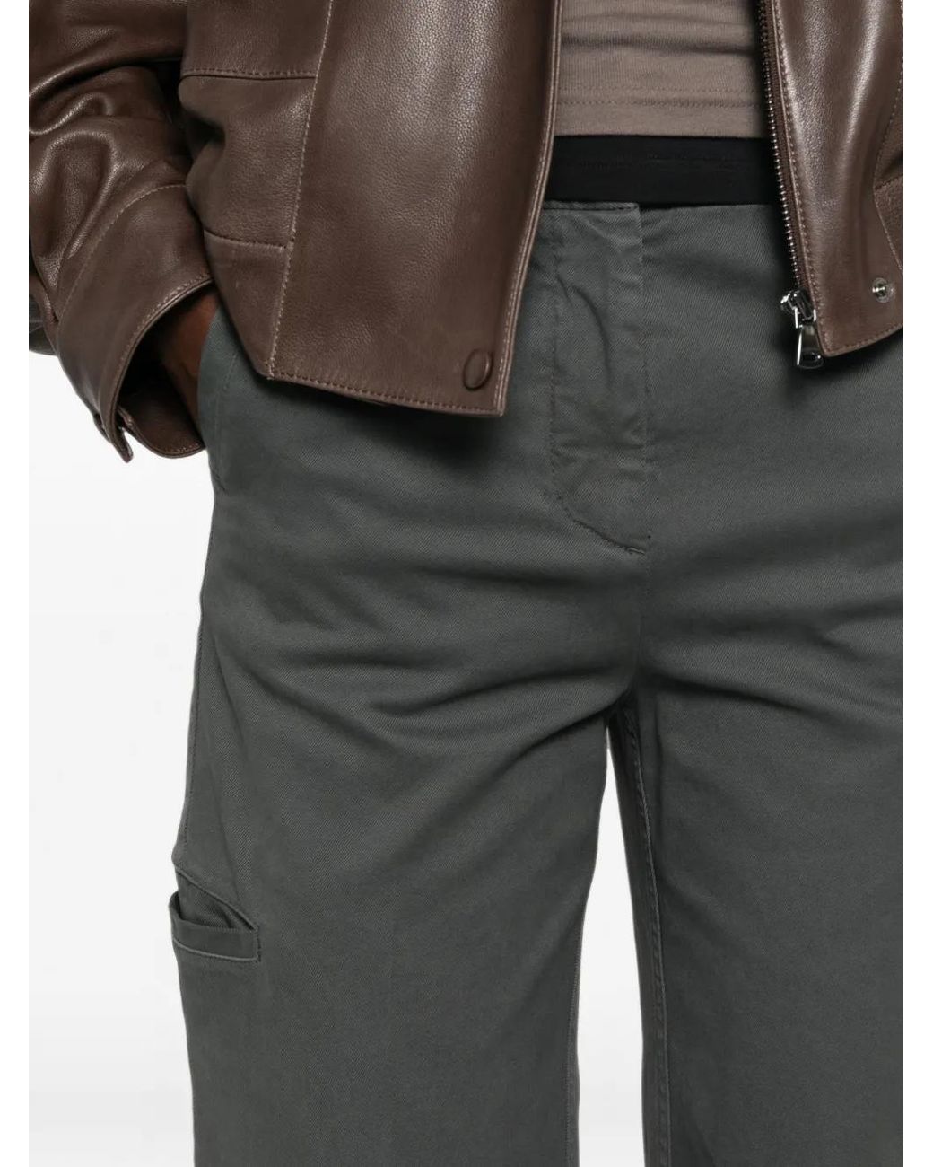 Aspesi Gray Straight-Leg Trousers