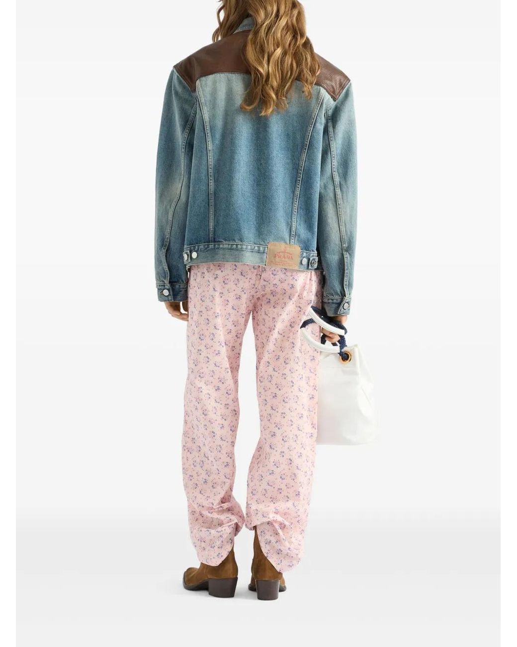 Prada Blue Contrast-Panel Jacket