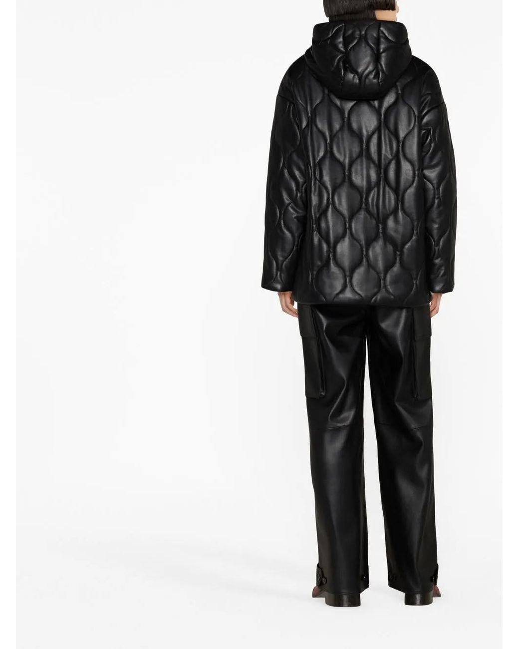 Stand Studio Black Everlee Quilted Faux-Leather Jacket